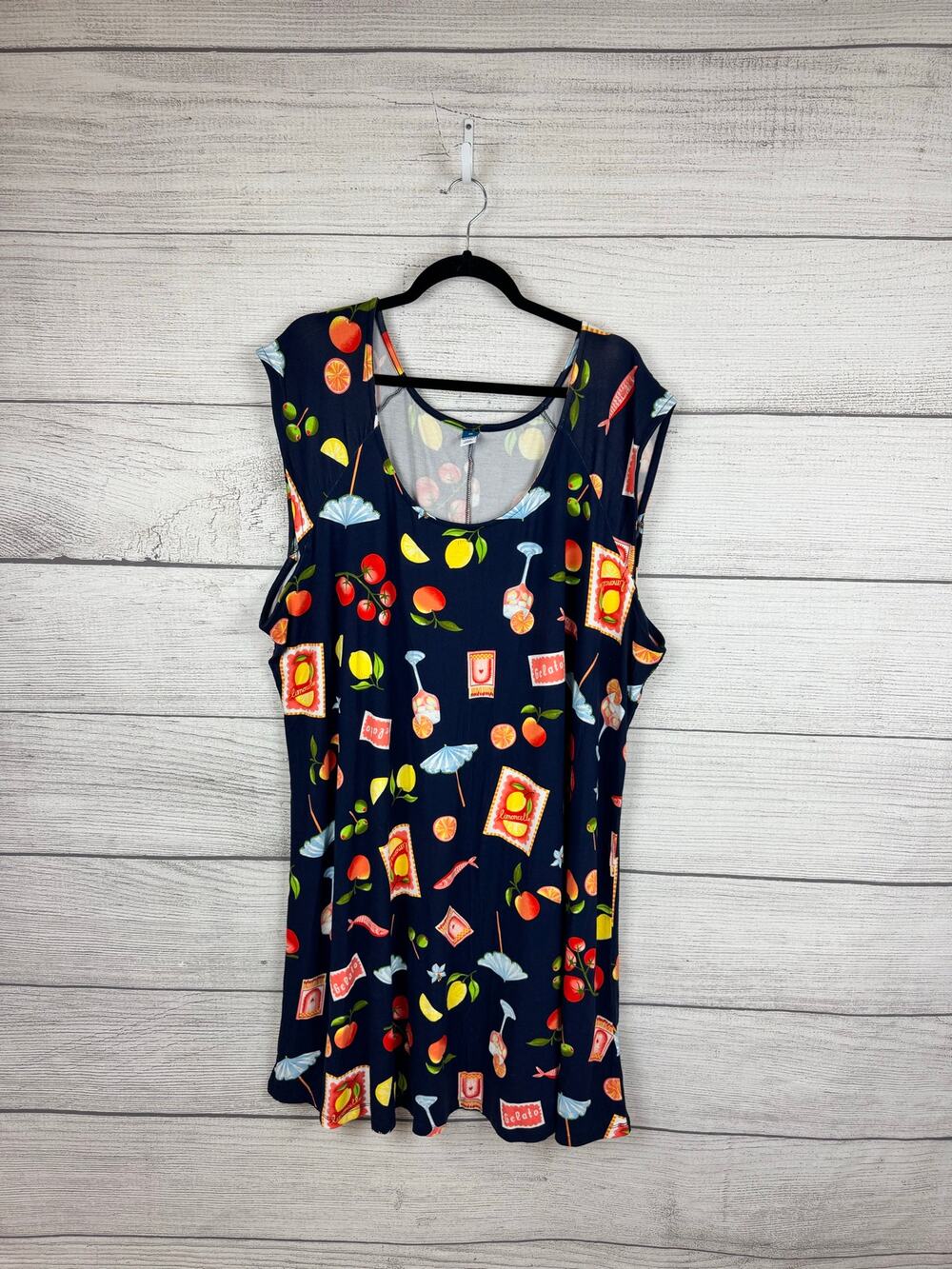 Old Navy Plus Size Blue Summer Graphic Soft Dress Size 3X